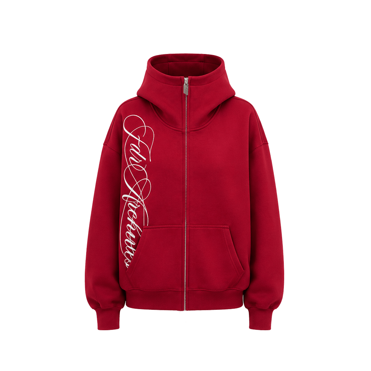 Hoodie met gewassen borduursel en rits