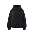 Hoodie met gewassen borduursel en rits
