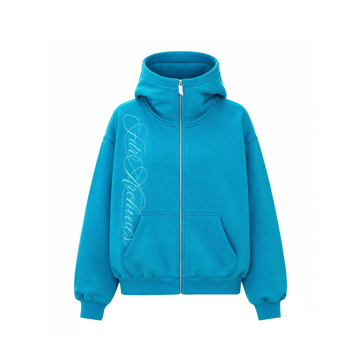 Hoodie met gewassen borduursel en rits