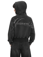 Washed Graphic Crop Hoodie