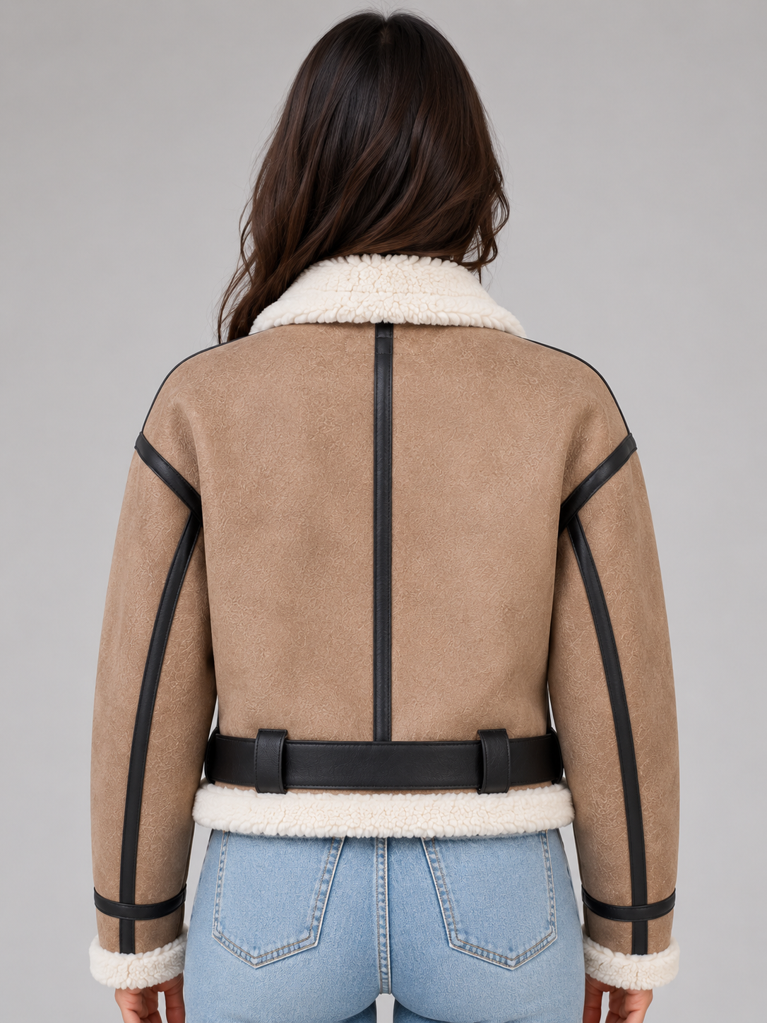Women's Faux Suede Aviator Jacket