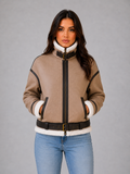 Giacca aviator da donna in ecocamoscio