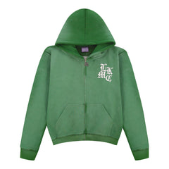 Bluza z kapturem na zamek Green (edycja limitowana) z efektem sprania