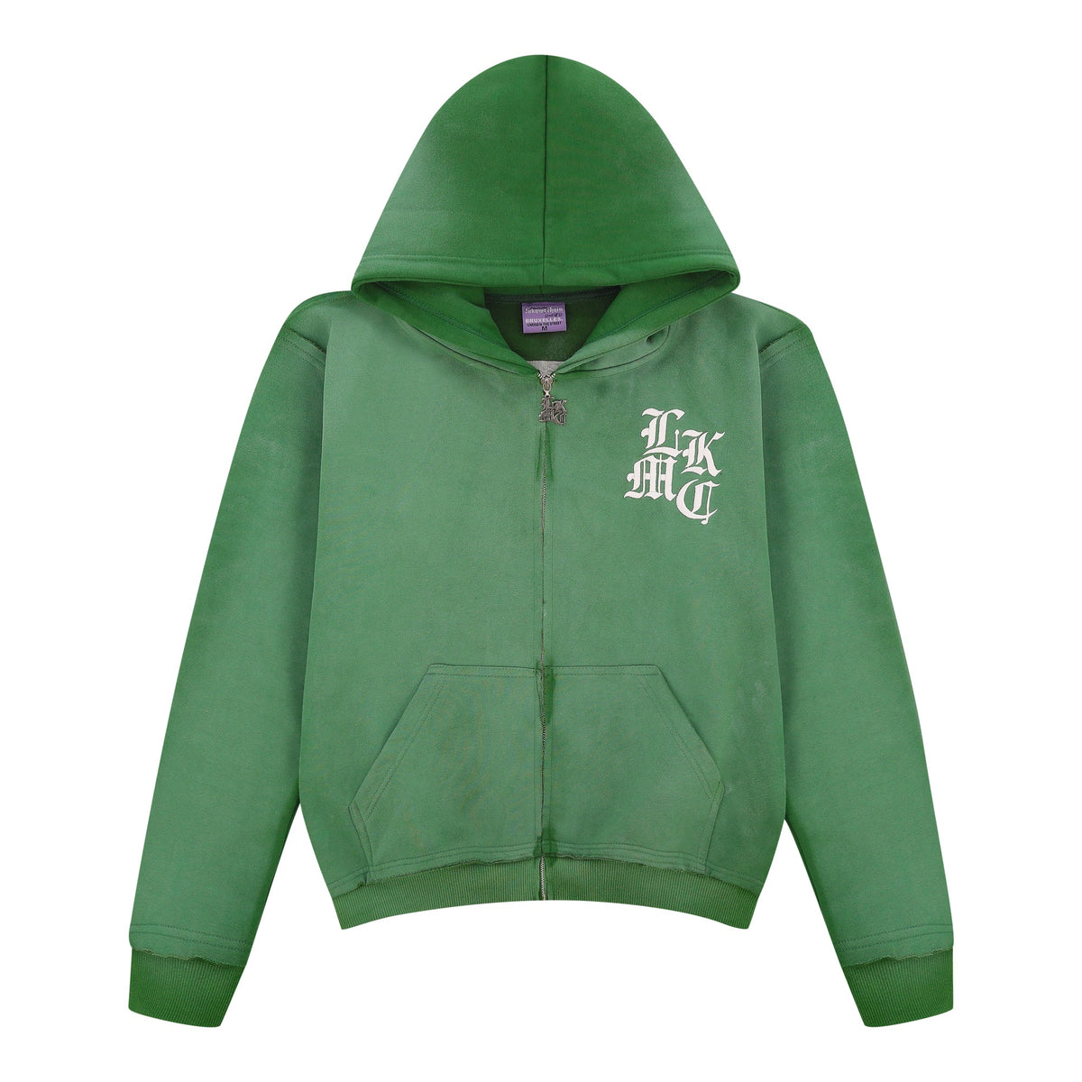Hoodie met rits en distressed-look Groen (gelimiteerde editie)