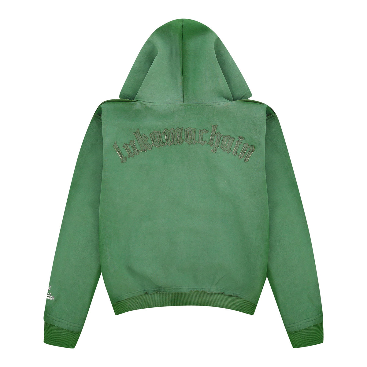 Hoodie met rits en distressed-look Groen (gelimiteerde editie)