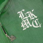 Sweat à capuche zippé effet usé vert (édition limitée)