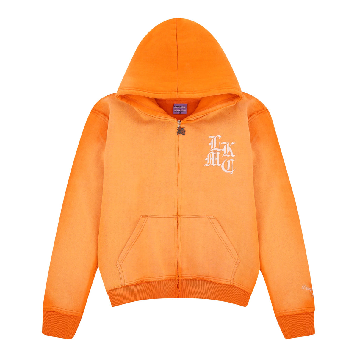 Hoodie met rits en distressed-look Oranje (gelimiteerde editie)