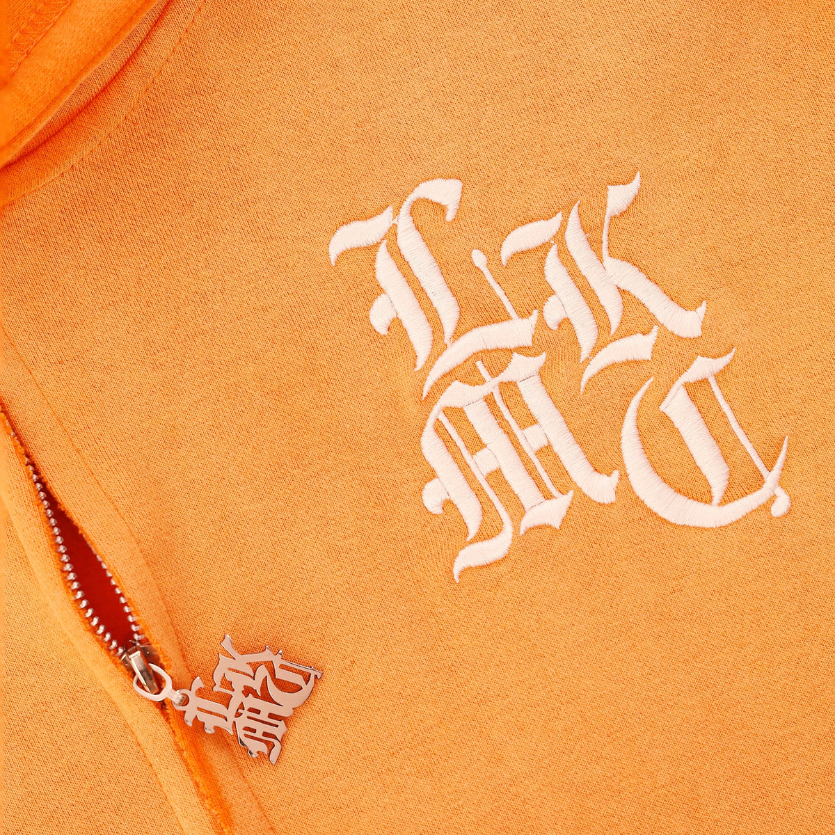 Hoodie met rits en distressed-look Oranje (gelimiteerde editie)