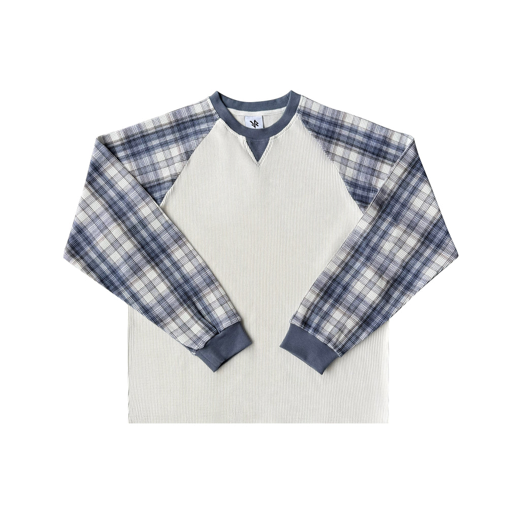 MAGLIA A MANICHE LUNGHE A NIDO D’APE - Azzurro