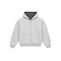 Reversible Plaid Zip-Hoodie V2 (Light Grey/Slate Grey )