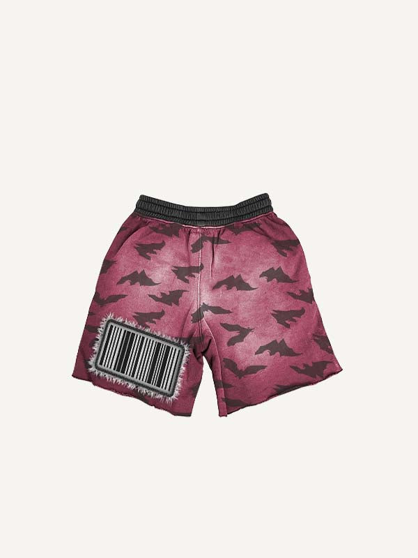 Shorts mit Kordelzug, Buchstaben- und Grafik-Kunstdekor-Print