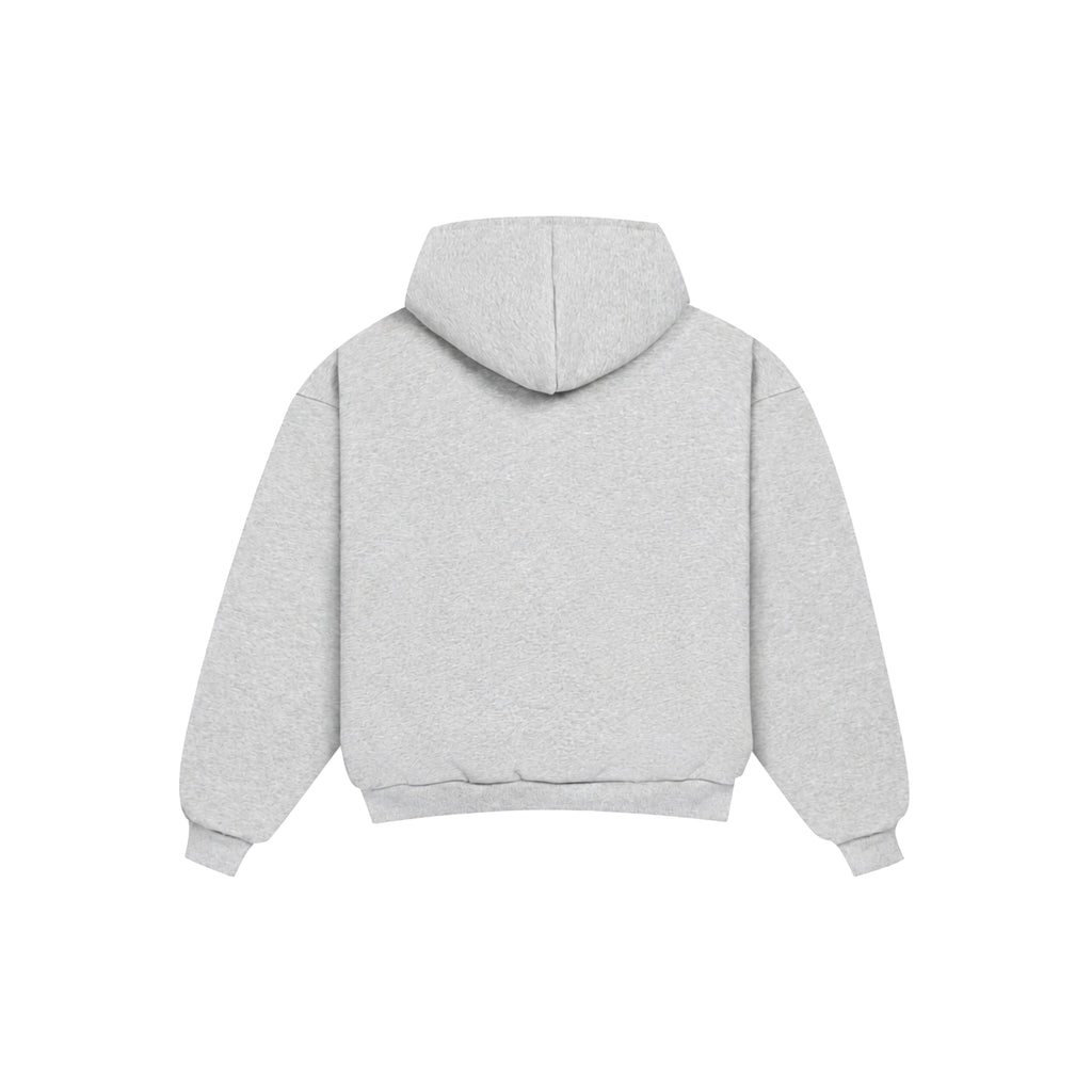 Sweat à capuche zippé réversible à carreaux V2 (Gris clair/Minuit)