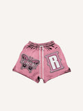 Shorts à taille cordon avec imprimé papillon de feu en faux décalque