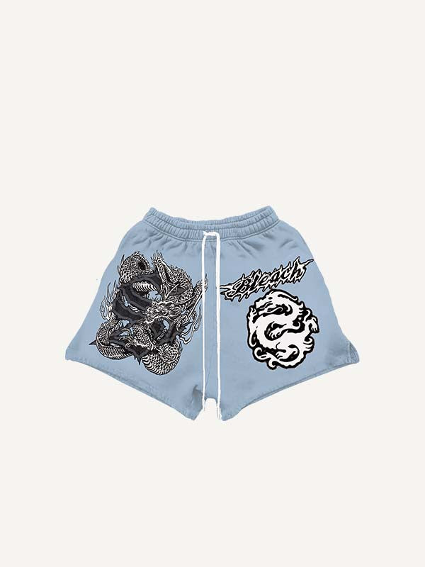 Shorts mit Drachen- & Grafik-Print und Kordelzug an der Taille