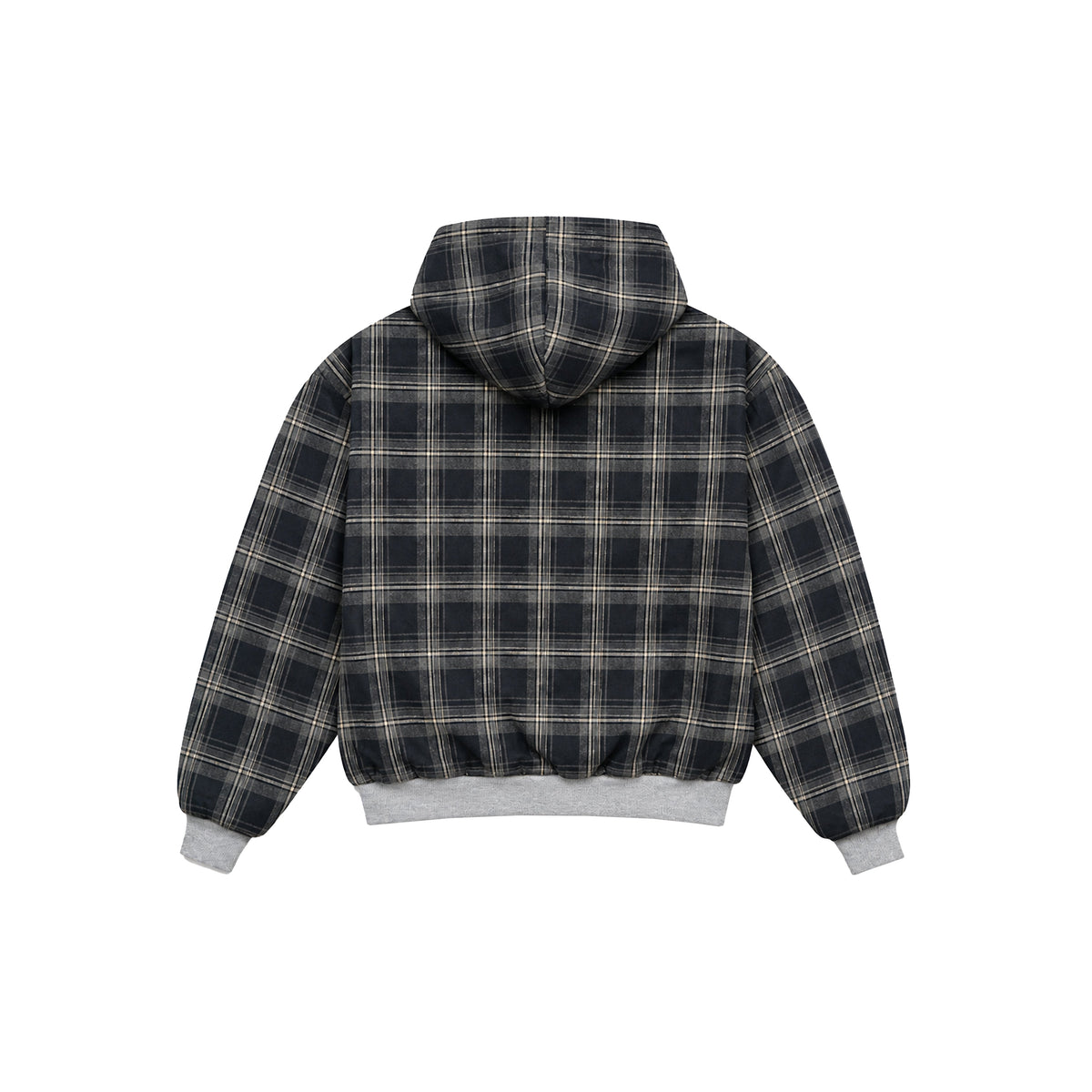 Reversible Plaid Zip-Hoodie V2 (Light Grey/Midnight )