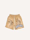 Shorts à taille cordon avec imprimé décalcomanie « Demon & Letter »