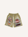 Shorts mit Kordelzug und Skelett-Grafik-Print