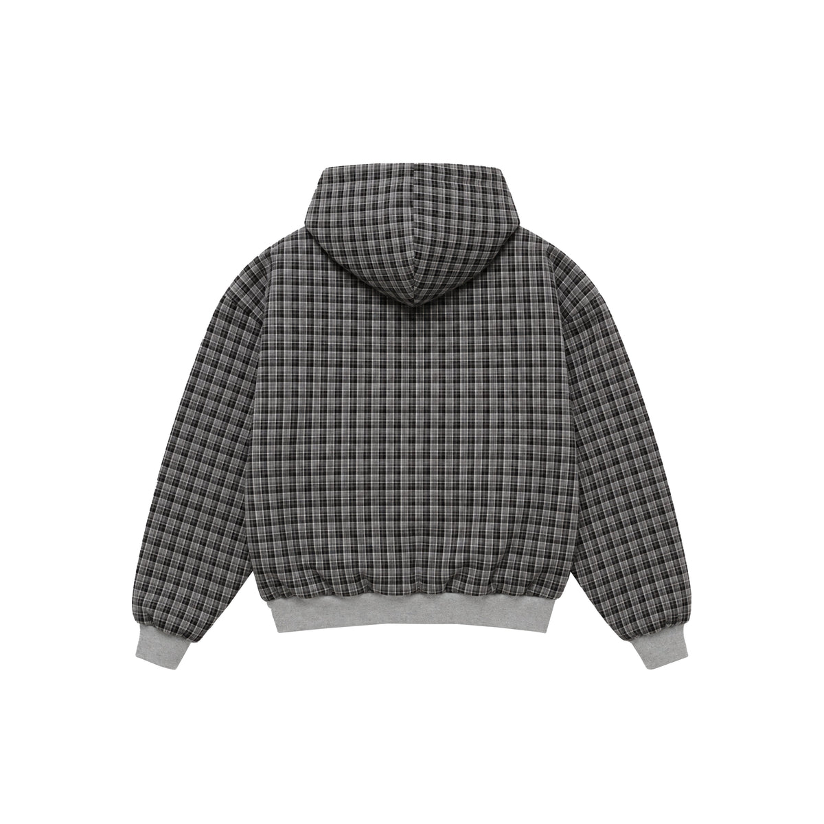 Reversible Plaid Zip-Hoodie V2 (Dark Grey/Charcoal )