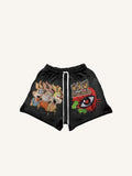 Shorts à taille cordon avec imprimé œil, lapin, cœur et soleil