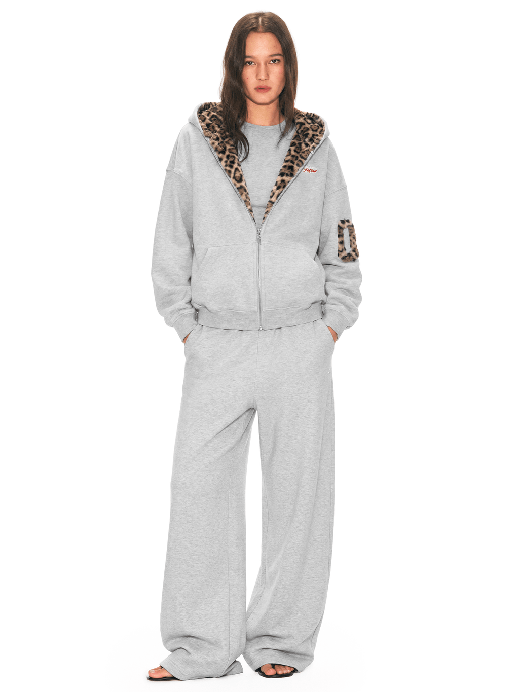 Wild Leopard-Lined Zip Hoodie