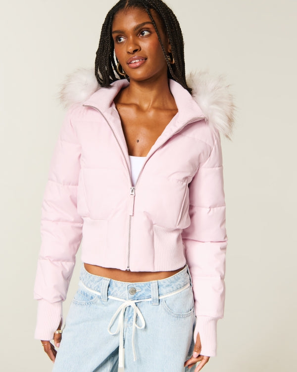 Peyton Faux Fur Trim Puffer Jacket