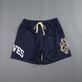 Pantaloncini casual da strada in rete con stampa di animali e testo
