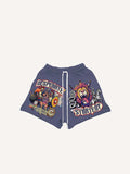 Shorts mit Kordelzug, Figur-, Löwen-, Kronen- und Pferde-Print
