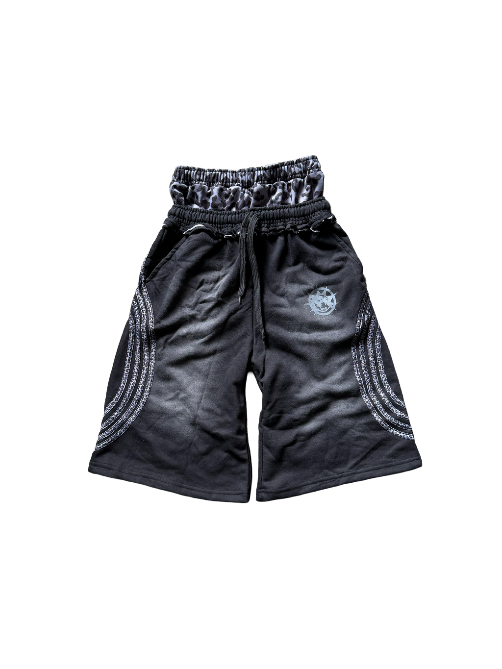 Black Leopard Sweatshorts