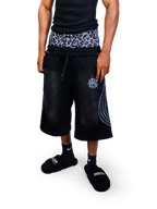 Black Leopard Sweatshorts