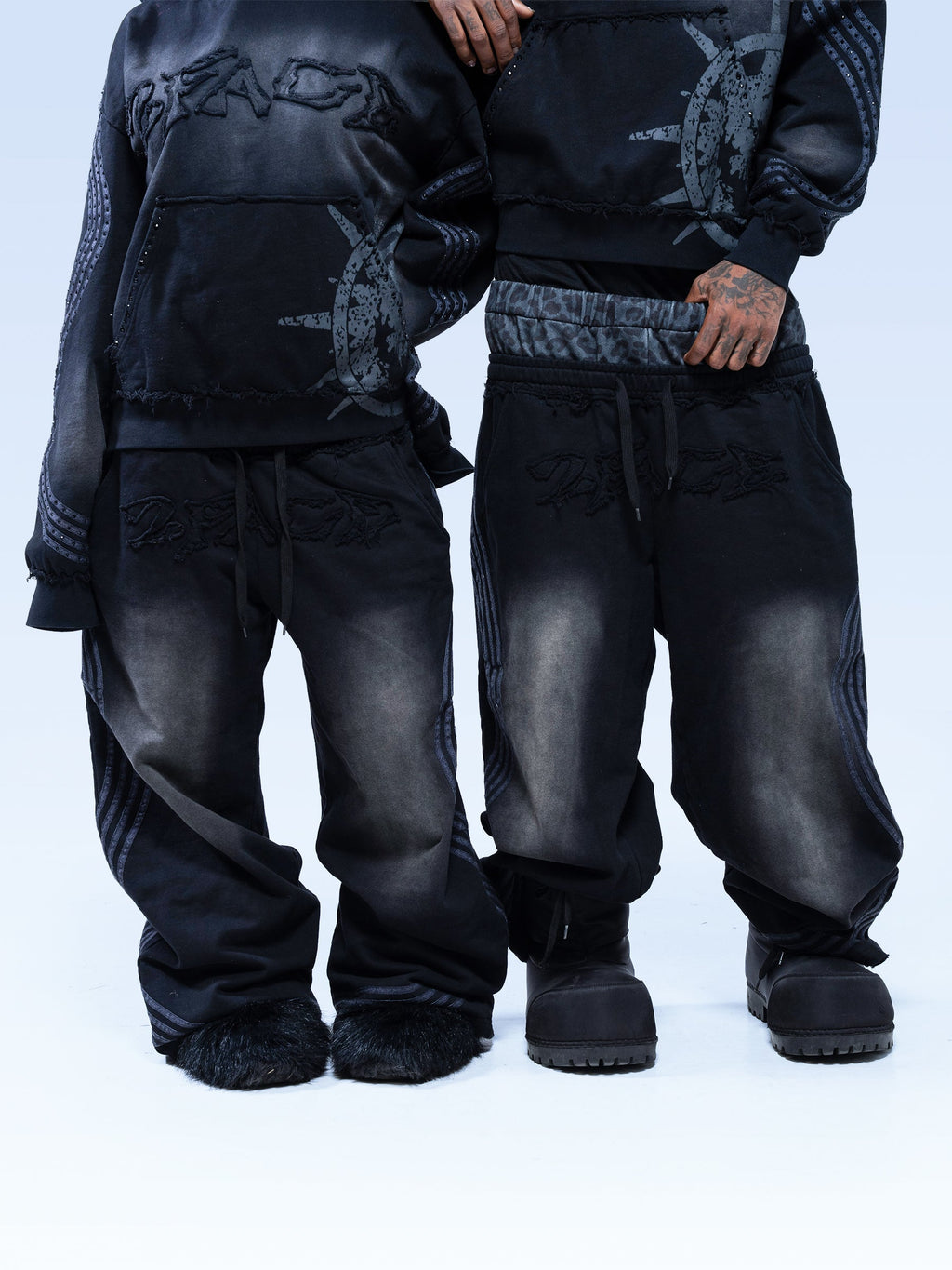 Black Leopard Sweatpants