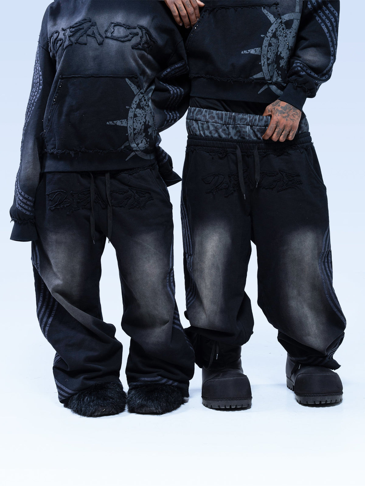 Black Leopard Sweatpants