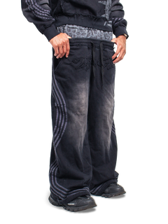 Black Leopard Sweatpants