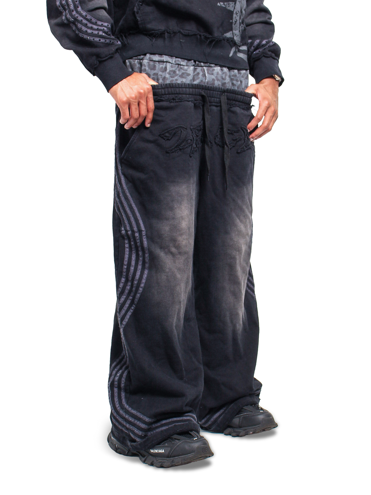 Black Leopard Sweatpants