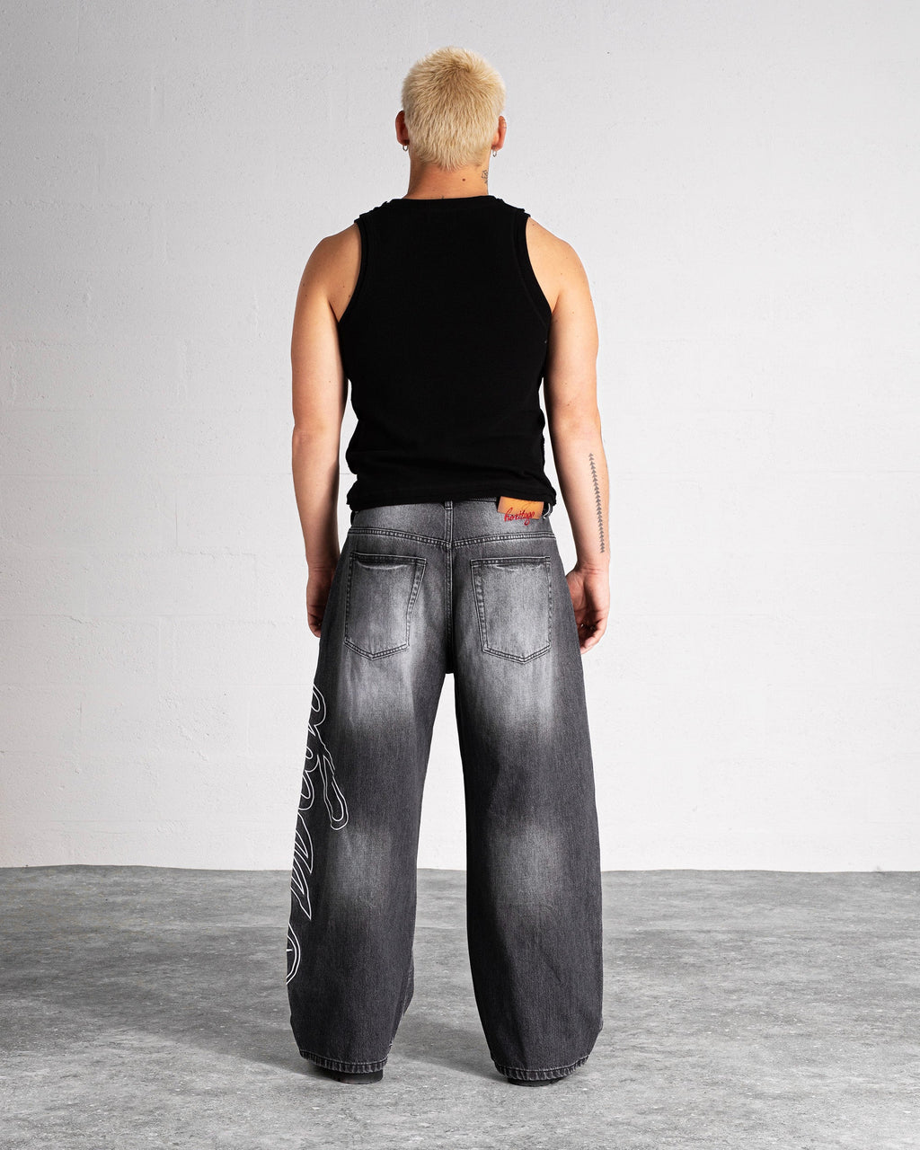 Jeansshorts "HERITAGE" - Tvättad svarta