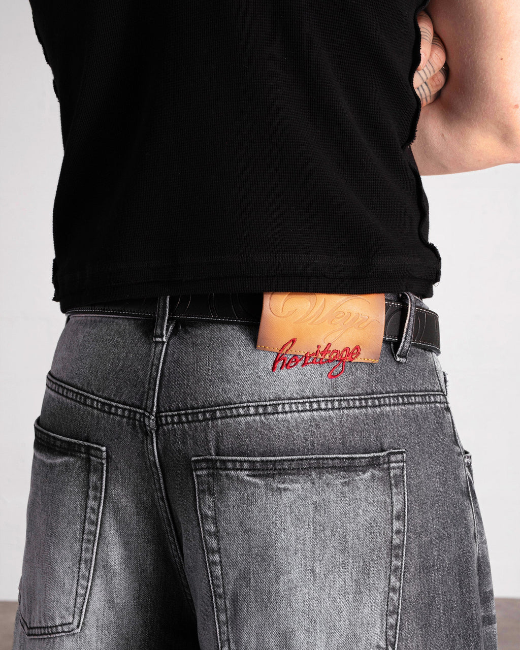 Jeansshorts "HERITAGE" - Tvättad svarta