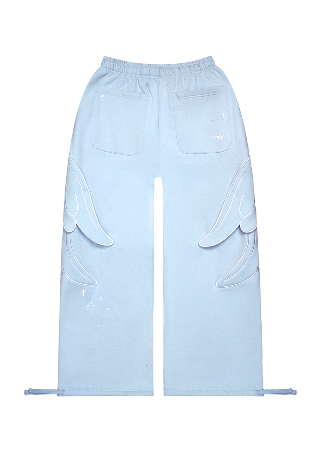 PANTALONI DELLA TUTA OVERSIZE STITCH CON ALI, AZZURRO BABY (ALI RIMOVIBILI)