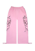 STITCH WINGS SWEATPANTS, OVERSIZED, BABYROZE (AFNEEMBARE VLEUGELS)