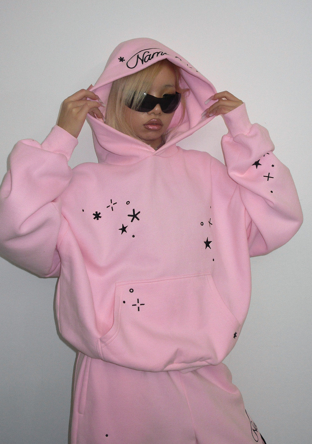 SWEAT À CAPUCHE STITCH WINGS ROSE BÉBÉ (AILES AMOVIBLES)