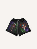 Shorts à taille cordon avec imprimé Joker maléfique