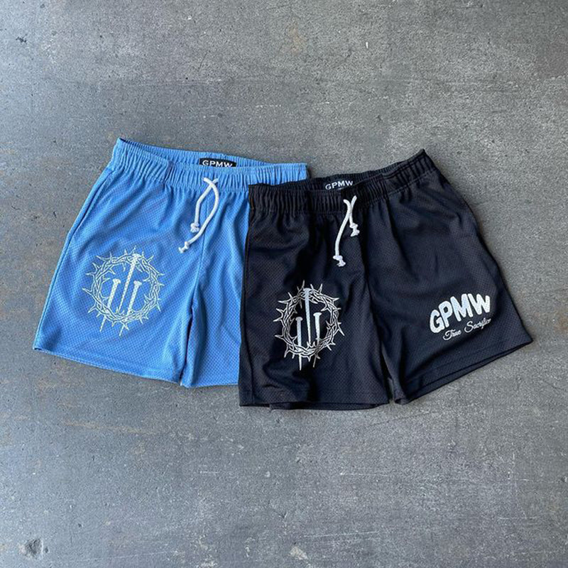 Shorts en mesh imprimé Sacrifice