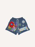Shorts mit Tunnelzug, Kordel und grafischem Schriftzug-Print
