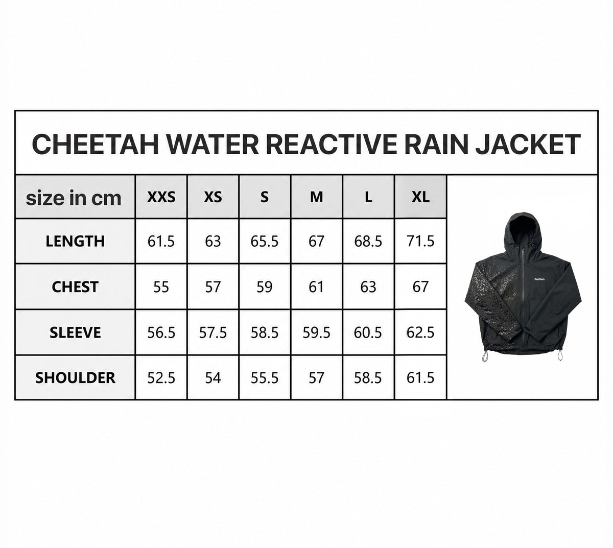 Water Reactive Cheetah Rain Jacket - Grey