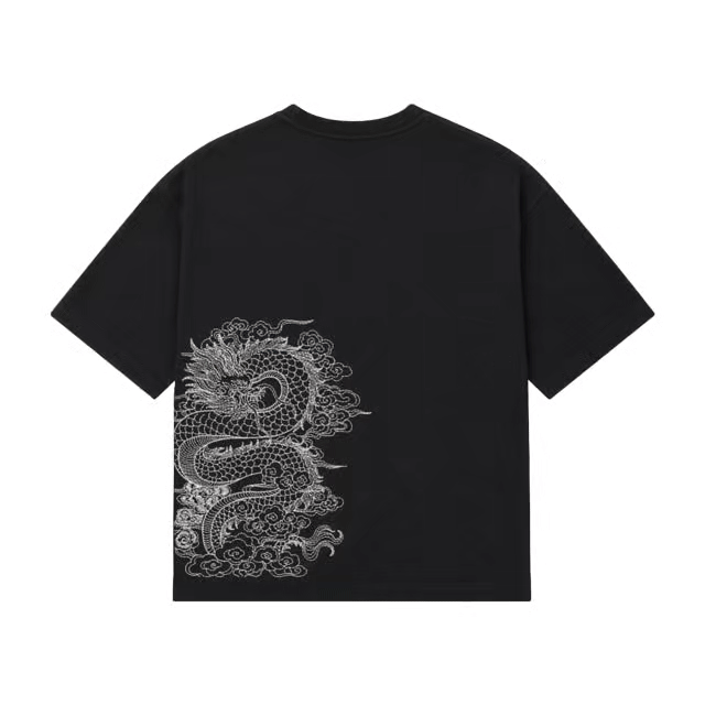 “Afterglow” Dragon T-shirt - Zwart
