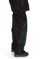 CRASH RHINESTONE OVERSIZED SWEATPANTS BLACK AND BLUE