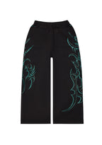 CRASH RHINESTONE OVERSIZED SWEATPANTS BLACK AND BLUE