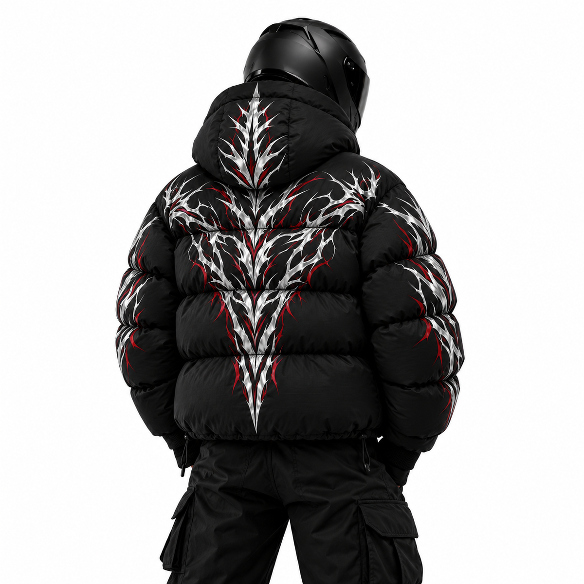 Crimson Thorn Reflective Down Puffer