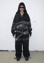 CRUSH STUDDED BELT OVERSIZED SWEATPANTS BLACK