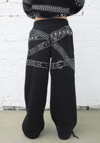 CRUSH STUDDED BELT OVERSIZED SWEATPANTS BLACK
