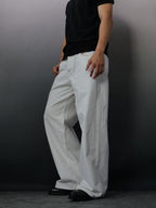 Bone White Baggy Denim