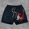 Mesh-Shorts mit Cross-Angel-Faith-Print